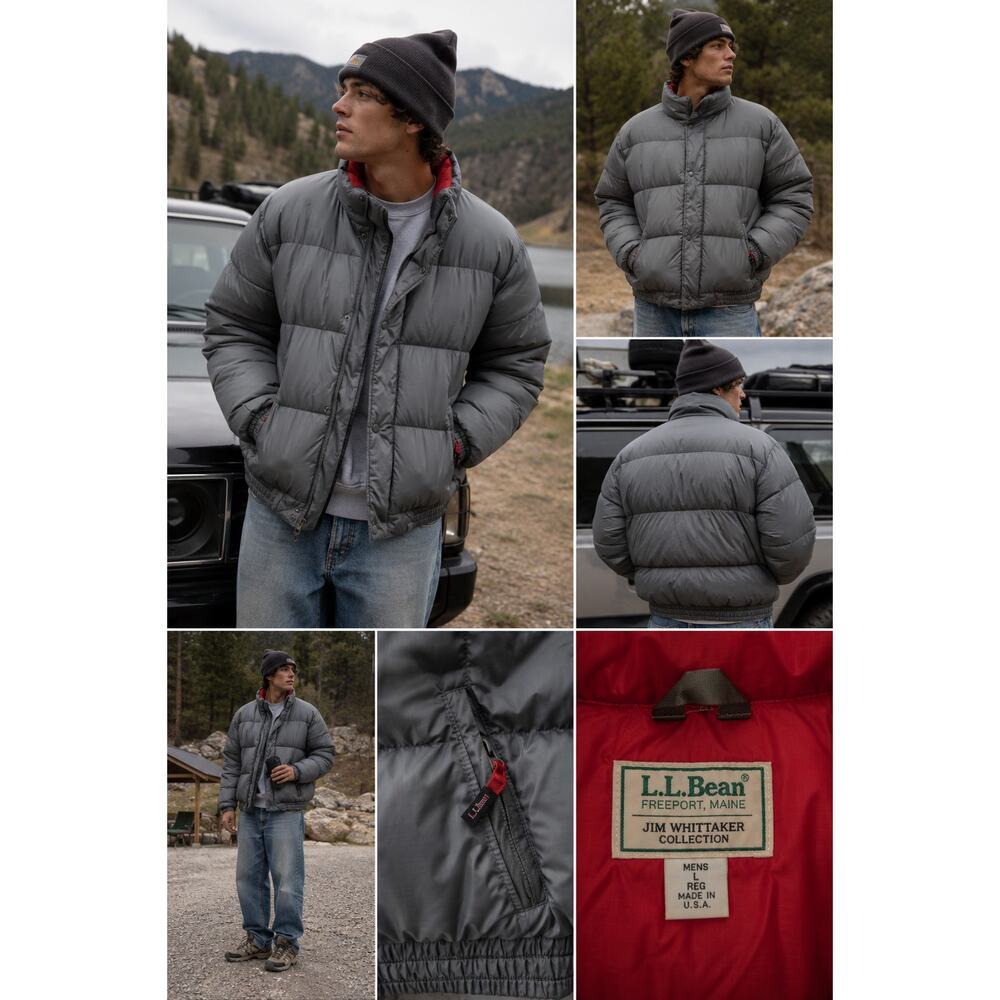 Vintage LL Bean Down Puffer Jacket Mens L Jim Whittaker USA Made Gorpcore
